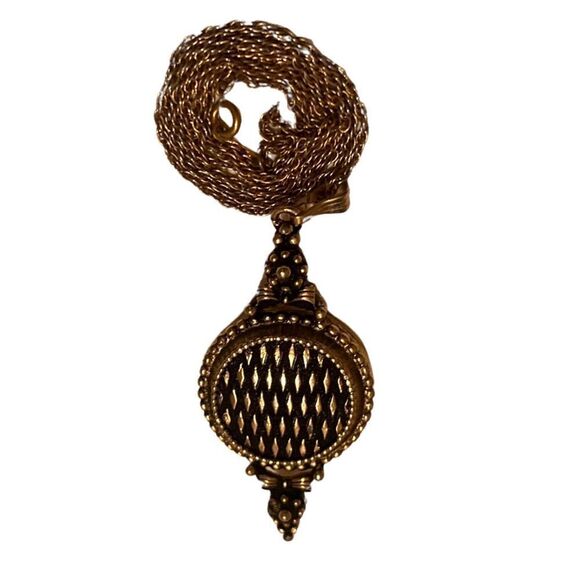 Vintage Victorian Style Empty Perfume Pendent Necklace - Picture 1 of 7